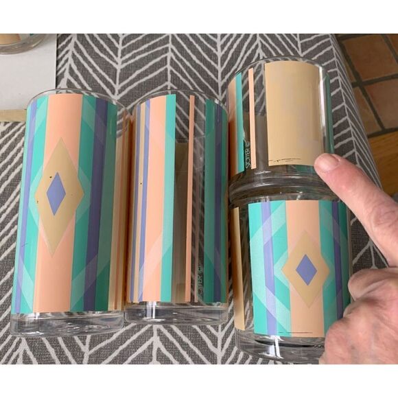 STOTTER MODERN VINTAGE MCM 1970s PRINT Plastic Pitcher Ice Bucket Cups 14 pc SET - Picture 6 of 9